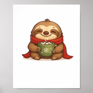 Gezellige kerstluiaard met warme chocolademelk – S Poster