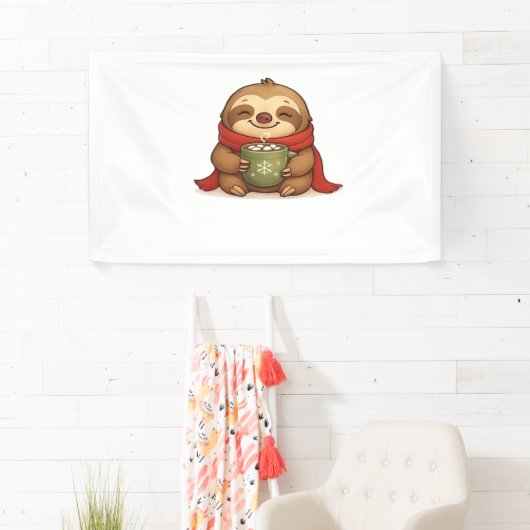 Gezellige kerstluiaard met warme chocolademelk – S Spandoek (Insitu)