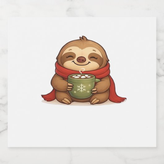 Gezellige kerstluiaard met warme chocolademelk – S Sparkling Wijnetiket (Enkel label)