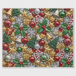 Gezellige Kerstman Boom Heet Chocolade Kerst Mosaï Cadeaupapier