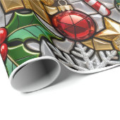 Gezellige Kerstman Boom Heet Chocolade Kerst Mosaï Cadeaupapier (Rol Hoek)