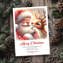Gezellige Kerstman en Rudolph warme kerstgroet 
