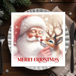 Gezellige Kerstman Rudolph Kersttafelservetten Servet