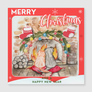 Gezellige kerstmantel met hond en kat