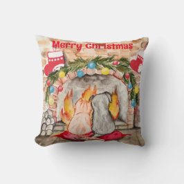 Gezellige kerstmantel met hond en kat kussen