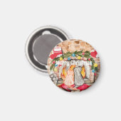 Gezellige kerstmantel met hond en kat magneet (Voorkant / Achterkant)