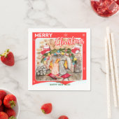 Gezellige kerstmantel met hond en kat servet (Insitu)