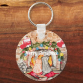 Gezellige kerstmantel met hond en kat sleutelhanger (Voorkant)