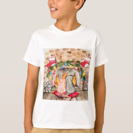 Gezellige kerstmantel met hond en kat t-shirt