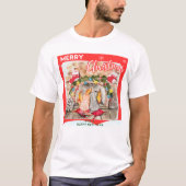 Gezellige kerstmantel met hond en kat t-shirt (Voorkant)