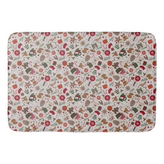 Gezellige Kerstmis & Spice Badmat (Voorkant)