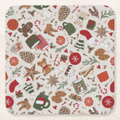 Gezellige Kerstmis & Spice Kartonnen Onderzetters (Voorkant)