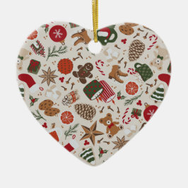 Gezellige Kerstmis & Spice Keramisch Ornament
