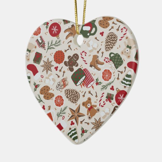 Gezellige Kerstmis & Spice Keramisch Ornament (Links)