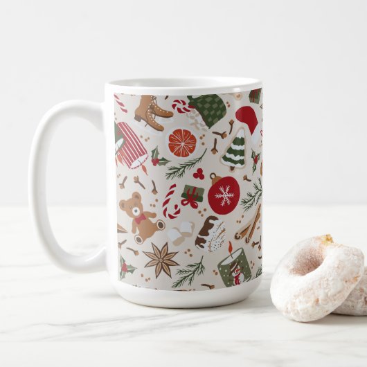 Gezellige Kerstmis & Spice Koffiemok (Met donut)