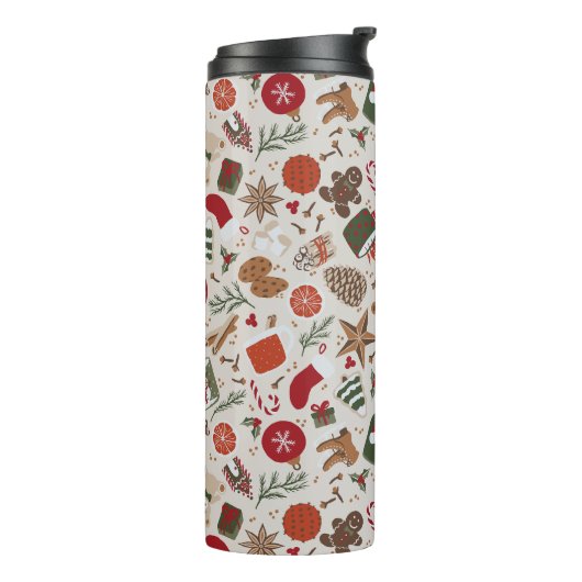 Gezellige Kerstmis & Spice Thermosbeker (Gedraaid links)