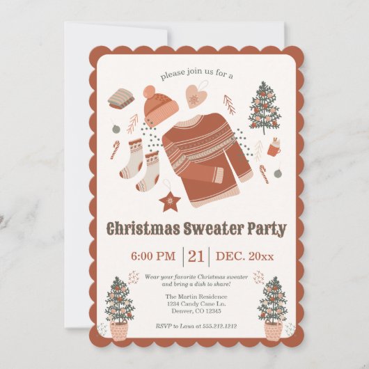 Gezellige Kerstmis Trui Party Uitnodiging (Voorkant)