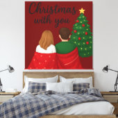Gezellige kerstmomenten samen canvas afdruk (Insitu (Slaapkamer))