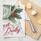 Gezellige Kerstmuts Theedoek (Quarter Fold)