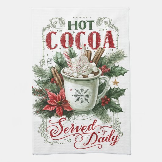 Gezellige Kerstmuts Theedoek (Verticaal)