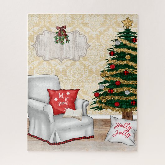 Gezellige kerstpuzzel legpuzzel (Verticaal)