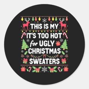 Gezellige kerstpyjama's voor iedereen Grappig kers Ronde Sticker