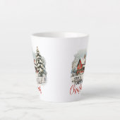  gezellige kerstscène in het boerderij van de klei latte mok (Voorkant)