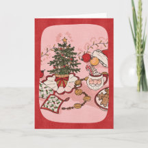 Gezellige kerstscene watercolor kerstkaart