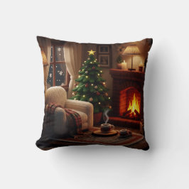 Gezellige kerstsfeer, in een gebreide stijl kussen