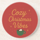 Gezellige Kerstsfeer Zandsteen Onderzetter (Voorkant)