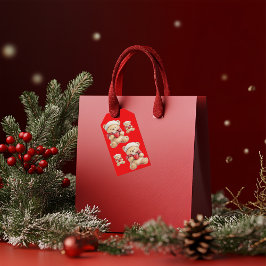 Gezellige kerstteddybeer cadeaulabel