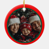 Gezellige kerstteddybeer gepersonaliseerd keramisch ornament (Achterkant)