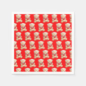 Gezellige kerstteddybeer servet (Voorkant)