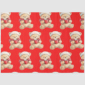 Gezellige kerstteddybeer tissuepapier (Voorkant)