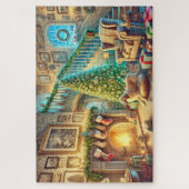Gezellige Kersttijd Feestelijke Woonkamer Scene Legpuzzel (Verticaal)