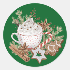 Gezellige Kersttraktaties Ronde Sticker