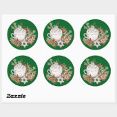 Gezellige Kersttraktaties Ronde Sticker (Vel)