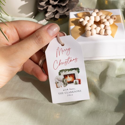 Gezellige kerstvakantie cadeaulabel