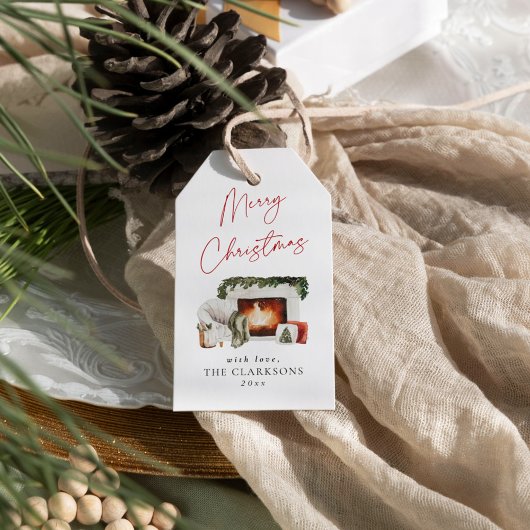 Gezellige kerstvakantie cadeaulabel