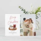 Gezellige kerstvakantie foto feestdagenkaart (Staand voorkant)