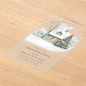 Gezellige kerstvakantie of kerstfeest acryl uitnodigingen (Laagn)