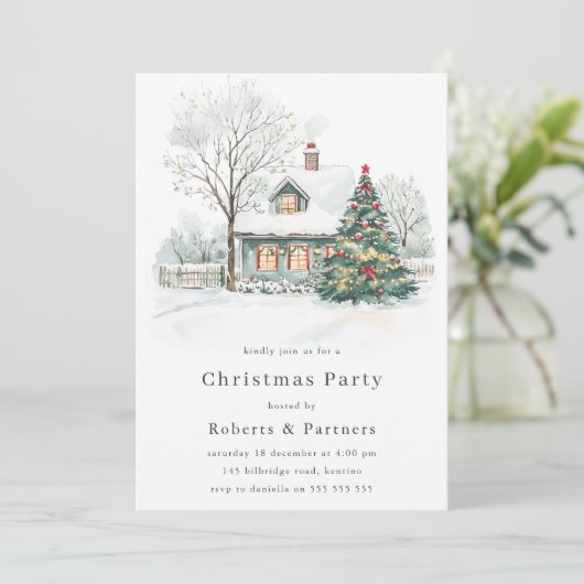 Gezellige kerstvakantie of kerstfeest kaart (Staand voorkant)