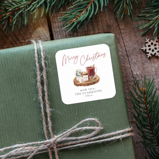 Gezellige kerstvakantie vierkante sticker