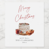 Gezellige kerstvakantie wijn etiket (Enkel label)