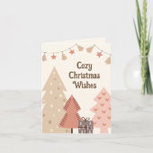 Gezellige kerstwensen Boho Feestdagen Kaart (Voorkant)