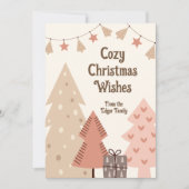 Gezellige kerstwensen Boho Feestdagenkaart (Voorkant)