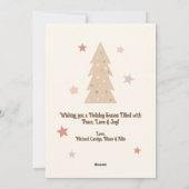 Gezellige kerstwensen Boho Feestdagenkaart (Achterkant)