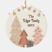 Gezellige kerstwensen Boho Keramisch Ornament (Achterkant)