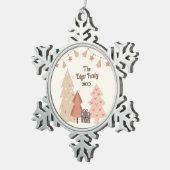Gezellige kerstwensen  Boho Tin Sneeuwvlok Ornament (Rechts)
