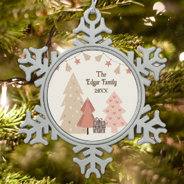 Gezellige kerstwensen  Boho Tin Sneeuwvlok Ornament